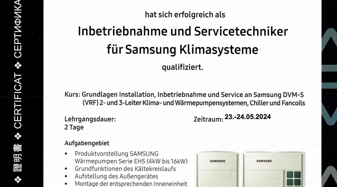 www.hoppe-gebauedetechnik.de - Zertifikat Samsung